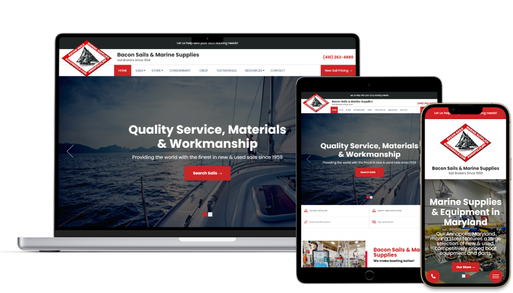 sailing website design
